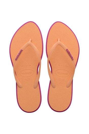 Šľapky Havaianas SLIM POINT dámske, oranžová farba, 4149584.4622