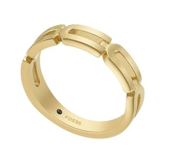 Fossil Štýlový pozlátený prsteň Heritage JF04694710 52 mm