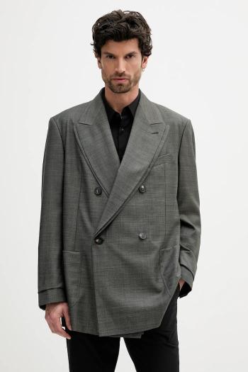 Vlnené sako Emporio Armani šedá farba, EM002349 TE10180