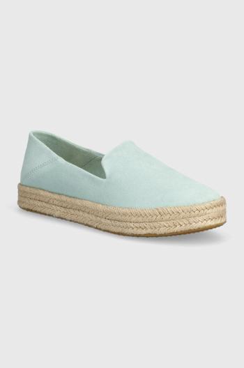 Semišové espadrilky Toms Carolina tyrkysová farba, 10020686