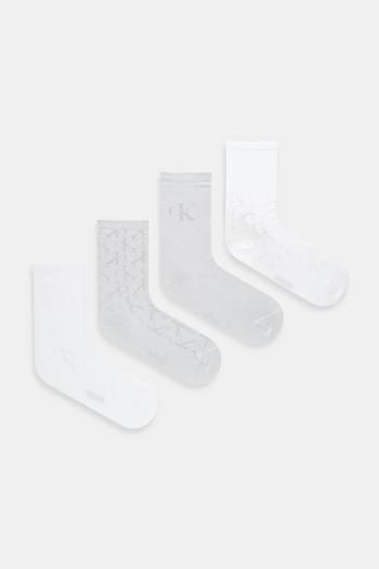 Ponožky Calvin Klein Jeans 4-pak biela farba, 701235366
