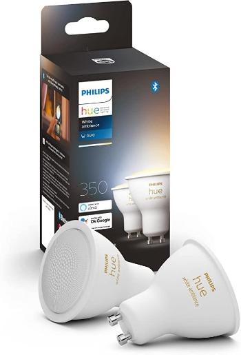 LED izzó Philips Hue White Ambiance 4.3 W GU10 szett, 2 db