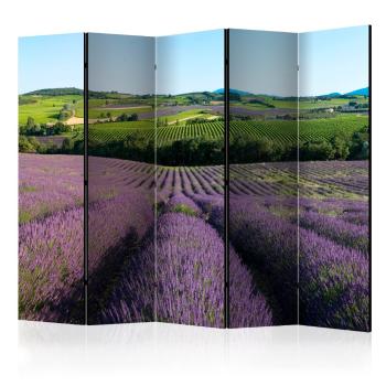 Paraván Lavender fields Dekorhome 225x172 cm (5-dielny)