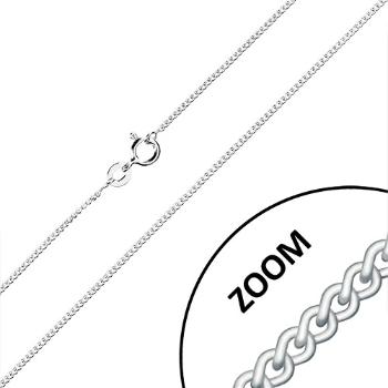 Strieborná 925 retiazka - zatočené oválne očká, sériové napájanie, 1,3 mm