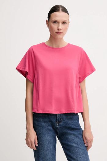 Bavlnené tričko United Colors of Benetton dámske, ružová farba, 3U53D109U
