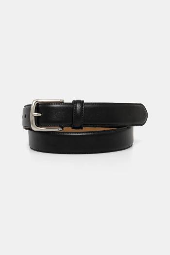 Kožený opasok Abercrombie & Fitch pánsky, čierna farba, KI112-5002