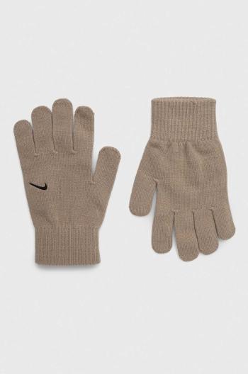 Rukavice Nike Knit Swoosh béžová farba