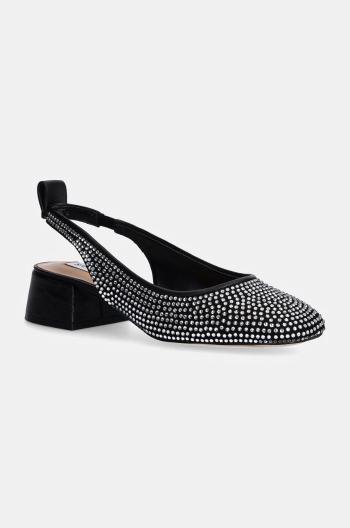 Lodičky Steve Madden Smitten čierna farba, na podpätku, s otvorenou pätou, SM11003213