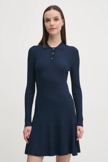 Šaty Tommy Hilfiger tmavomodrá farba, mini, áčkový strih, WW0WW44977