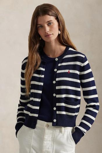 Bavlnený kardigán Polo Ralph Lauren tmavomodrá farba, 211959297