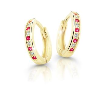 Cutie Jewellery Pôvabné kruhové náušnice zo žltého zlata C3342-80-X-1 červená