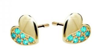 Cutie Jewellery Detské náušnice zo žltého zlata C2160-30-X-1 svetlo zelená