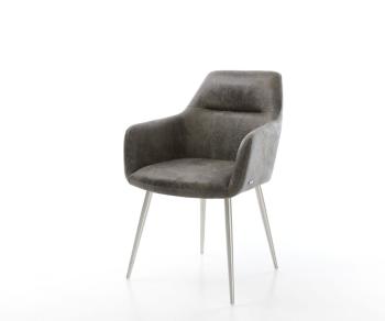 Jedálenská stolička Pejo-Flex sivá vintage kužeľovitá podnož