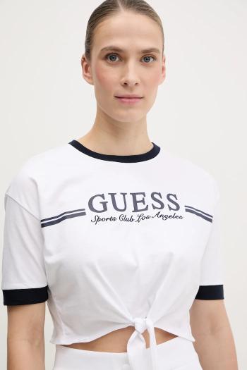 Bavlnené tričko Guess dámske, biela farba, V5GI05 I3Z14