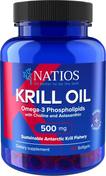 NATIOS Krill Oil Omega-3 Phospholipids with Choline and Astaxanthin 500 mg 60 kapsúl