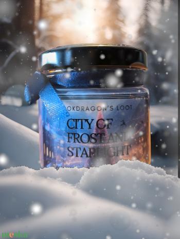 City of Frost and Starlight - szójaviasz könyves gyertya