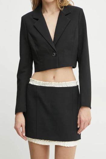 Sukňa s prímesou vlny Victoria Beckham čierna farba, mini, puzdrová, 1125WSK006037A