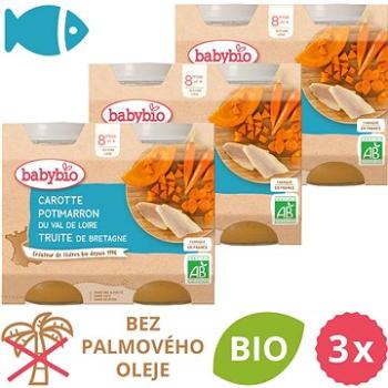 BABYBIO Mrkva a tekvica so pstruhom 3× (2× 200 g) (BABY11805s)