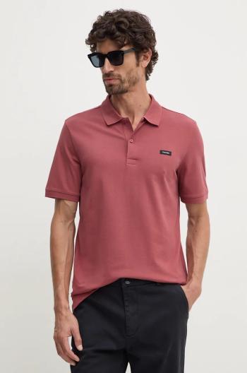 Polo tričko Calvin Klein pánske, oranžová farba, jednofarebné, K10K111196