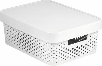 CURVER Úložný box INFINITY DOTS 11l s vekom | biela