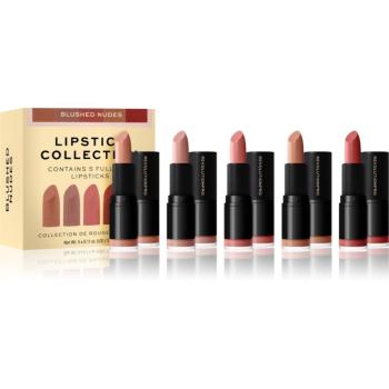 Revolution PRO Lipstick Collection saténový rúž darčeková sada odtieň Blushed Nudes 5x3,2 g