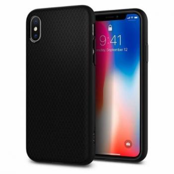 Spigen gumené púzdro Liquid Air pre iPhone X/XS, čierne (063CS25114)