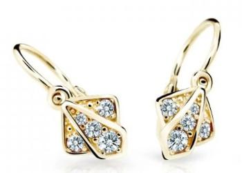 Cutie Jewellery Detské náušnice zo žltého zlata C2241-10-X-1 biela