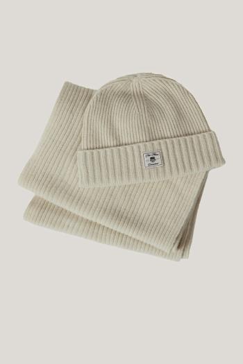 KÉSZLET SAPKA ÉS SÁL GANT BEANIE SCARF GIFT SET CREAM