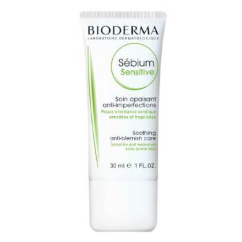 Bioderma Hydratačný upokojujúci krém pre pleť vysušenú a podráždenú liečbou akné Sébium Sensitiv e (Soothing Anti-Blemish Care ) 30 ml