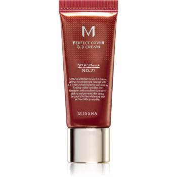 Missha M Perfect Cover BB krém s veľmi vysokou UV ochranou malé balenie odtieň No. 27 Honey Beige SPF 42/PA+++ 20 ml