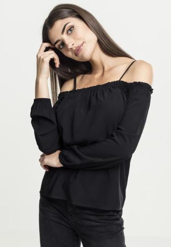 Urban Classics Ladies Cold Shoulder Smoke Longsleeve black - S