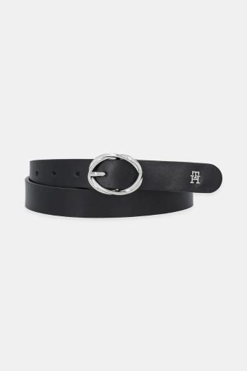 Kožený opasok Tommy Hilfiger čierna farba, AW0AW17931