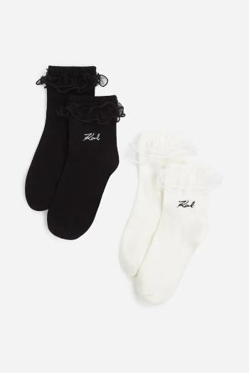 Ponožky Karl Lagerfeld 2-pak dámske, biela farba, A2W47006
