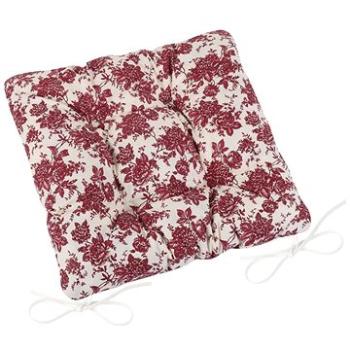 Bellatex Adela prešívaný – 40 × 40 cm, prešívaný – bordó kvet (5672)