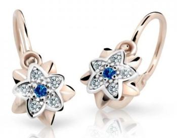 Cutie Jewellery Detské náušnice z ružového zlata C2210-10-X-4 modrá