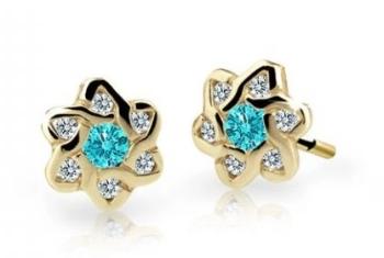 Cutie Jewellery Zlaté detské náušnice C2149-30-X-1 svetlo zelená