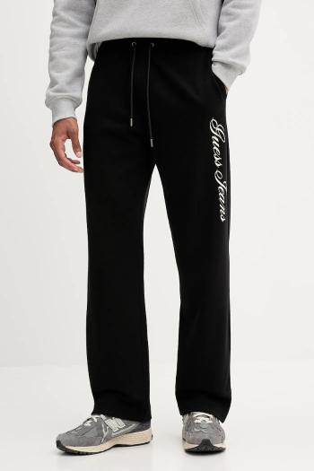 Bavlnené tepláky Guess Jeans čierna farba, vzorované, M5YB66 KCPR1
