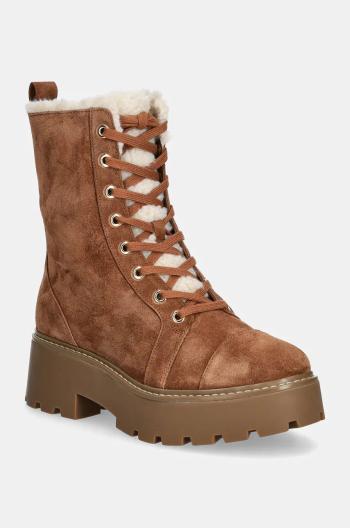 Členkové topánky MICHAEL Michael Kors Blake dámske, hnedá farba, na platforme, zateplené, 40F4BKFE5S.230