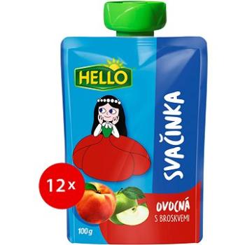 HELLO ovocná kapsička s broskyňami 12× 100 g (8590014639096)
