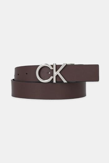 Obojstranný kožený opasok Calvin Klein hnedá farba, LV04D7034G