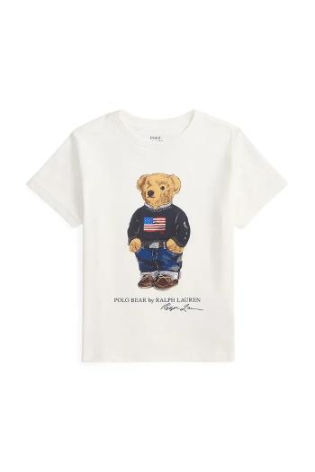 Detské bavlnené tričko Polo Ralph Lauren biela farba, s potlačou, 322P00508001