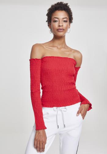 Urban Classics Ladies Cold Shoulder Smoke L/S fire red - XS