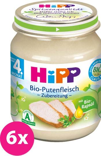 6x HiPP BIO krůtí maso (125 g) - masový příkrm