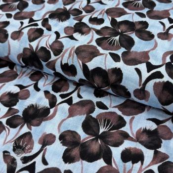 Viskóza s ľanom Lotus design A digital print
