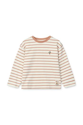 Detská bavlnená košeľa s dlhým rukávom Liewood Tyler Stripe Longsleeve T-shirt oranžová farba, vzorovaný, LW19811