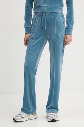 Tepláky Juicy Couture tyrkysová farba, s nášivkou, JCAPW045