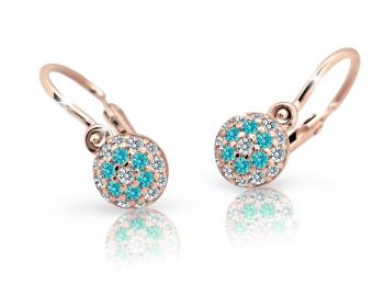 Cutie Jewellery Detské náušnice z ružového zlata C2150-10-X-4 svetlo zelená