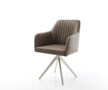 Otočná stolička Greg-Flex taupe vintage krížová základňa štvorcová