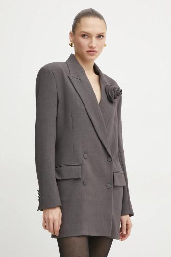 Šaty Bardot šedá farba, mini, oversize, 59055DB1