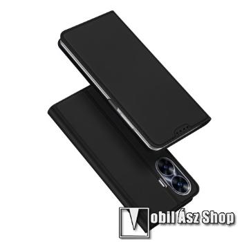 DUX DUCIS SKIN PRO slim design notesz / mappa tok - FEKETE - oldalra nyíló flip cover, asztali tartó funkció, szilikon belső, mágneses záródás - Realme C55 / narzo N55 - GYÁRI